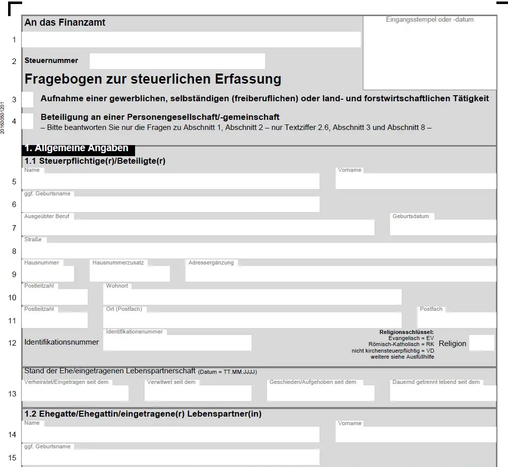 Freiberufler в Германии: заполняем Fragebogen zur steuerlichen Erfassung и Anlage S